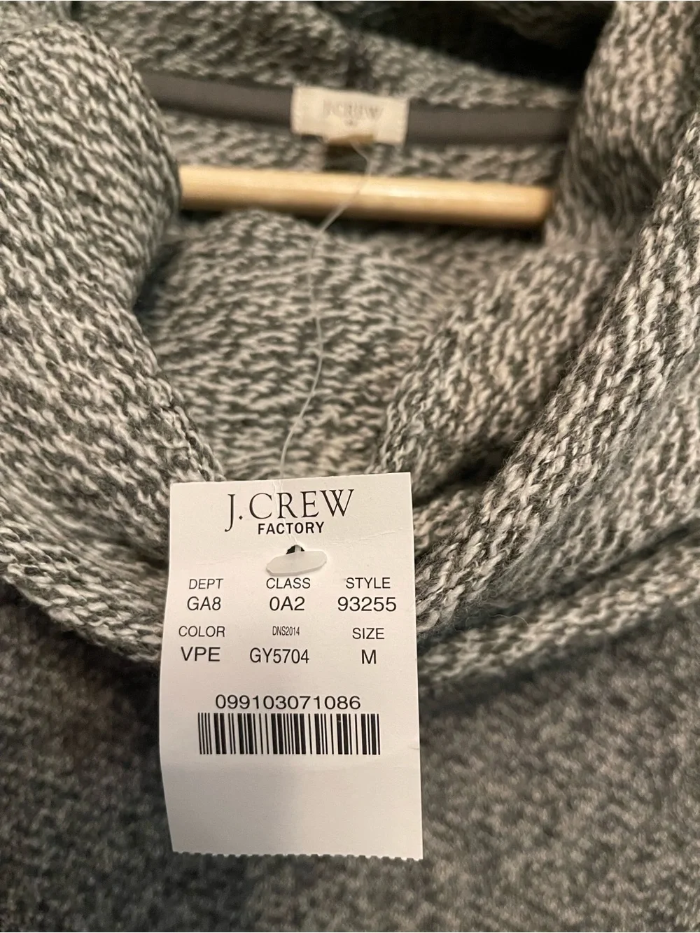 J. Crew NWT Heather Soft Gray Cowl Neck Pullover Sweatshirt Tunic